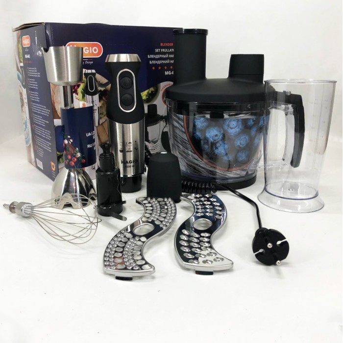 Блендер для сніданків і коктейлів MAGIO, Блендери з насадками, Занурювальний блендер з чашею EB-91