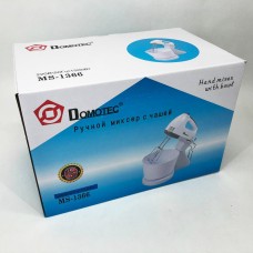 Тістоміс настільний для дому Domotec MS-1366 2 л, Стаціонарний міксер , Міксер з двома BF-475 віночками, тіста