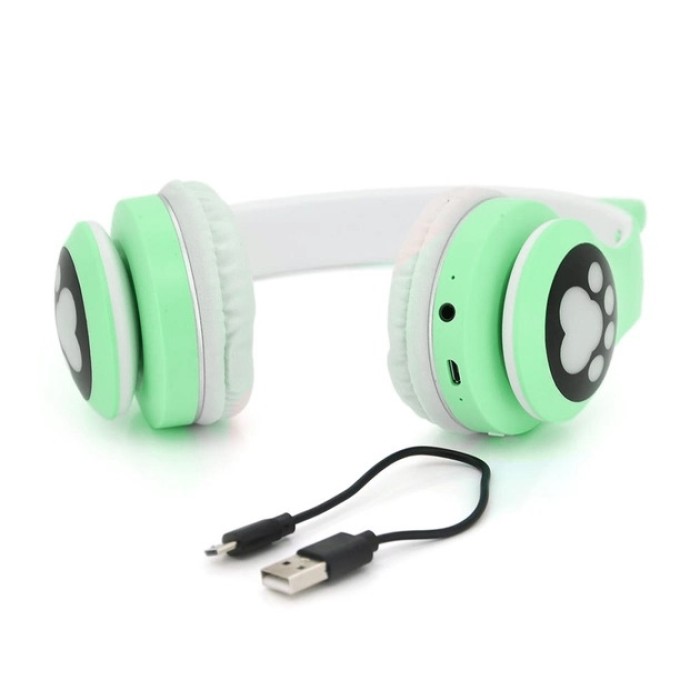 Навушники бездротові дитячі з вушками якісні, Навушники з котячими вушками бездротові AU-55
