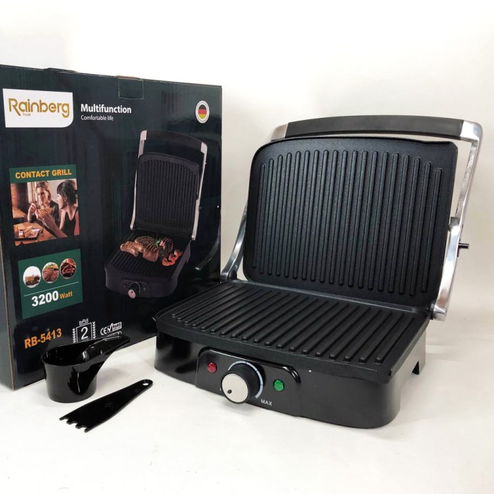 Електрогриль для барбекю і стейків Rainberg RB-5413 3200 Вт, Гриль універсальний, Якісний гриль PH-56