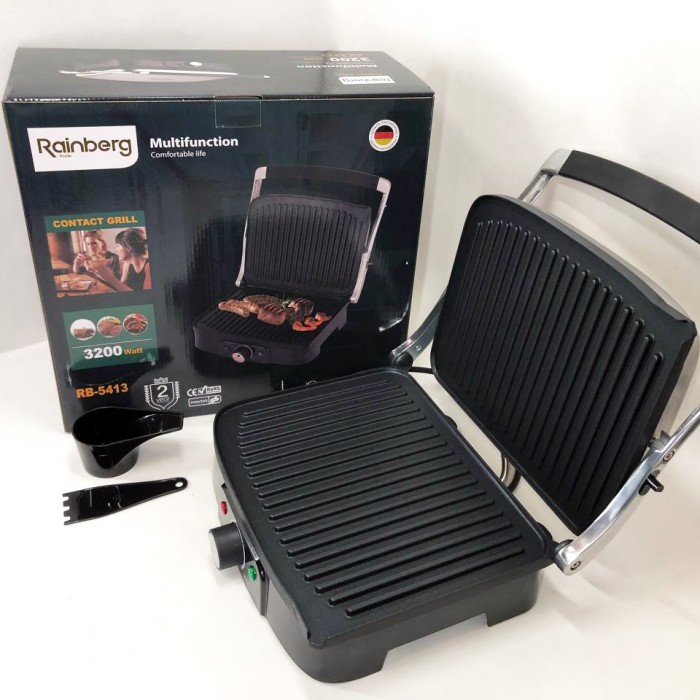 Електрогриль для барбекю і стейків Rainberg RB-5413 3200 Вт, Гриль універсальний, Якісний гриль PH-56