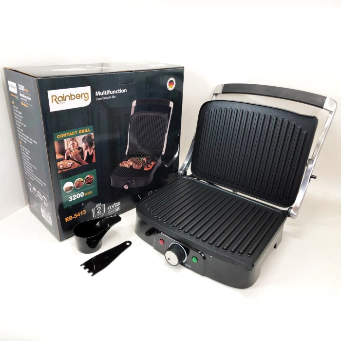 Електрогриль для барбекю і стейків Rainberg RB-5413 3200 Вт, Гриль універсальний, Якісний гриль PH-56