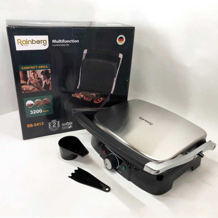 Електрогриль для барбекю і стейків Rainberg RB-5413 3200 Вт, Гриль універсальний, Якісний гриль PH-56