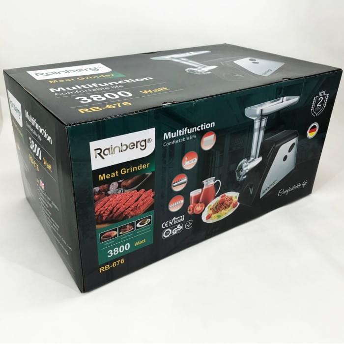 Лучшие мясорубки Rainberg RB-676 3800W, Електром'ясорубка з LV-949 металевими шестернями
