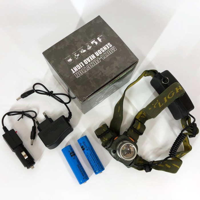 Налобний ліхтар тактичний Bailong BL-1505-602B SENSOR з датчиком руху, Ліхтарик налобний led
