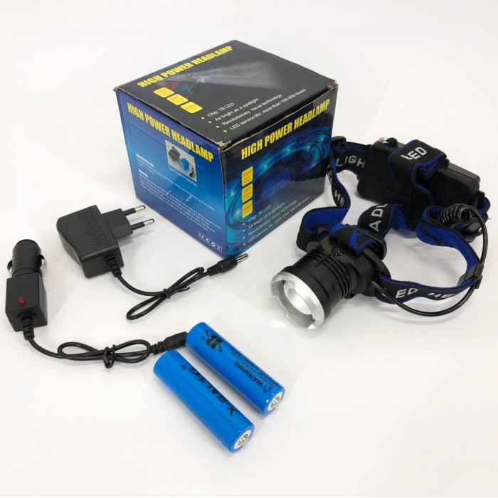 Налобний ліхтар Bailong BL-T24-P50 акумуляторний LED/Zoom 3 режими роботи, ліхтар на голову для риболовлі