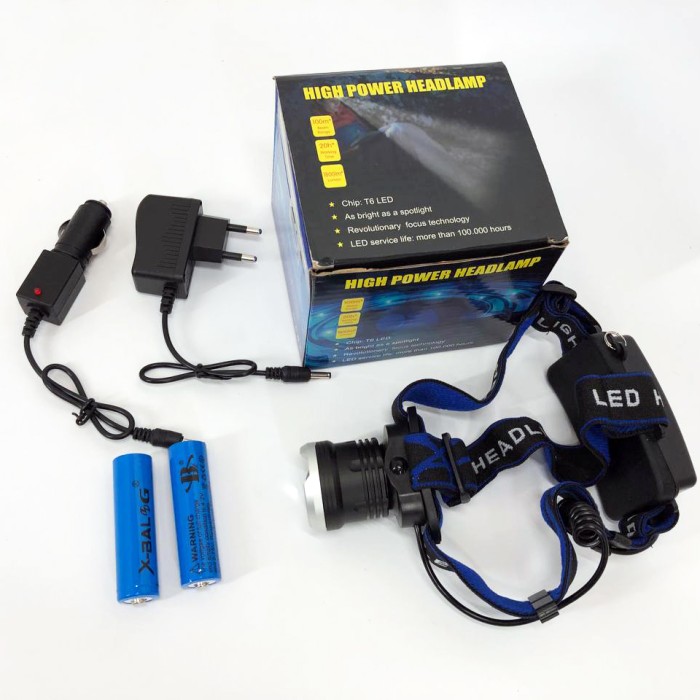 Налобний ліхтар Bailong BL-T24-P50 акумуляторний LED/Zoom 3 режими роботи, ліхтар на голову для риболовлі