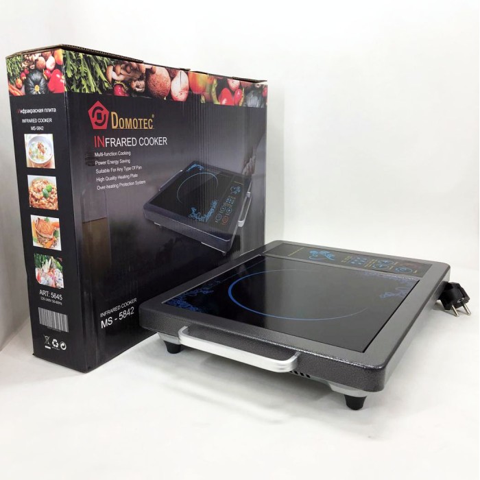 Маленька електроплита настільна Domotec MS-5842 2000 Вт, Плита побутова портативна AN-65