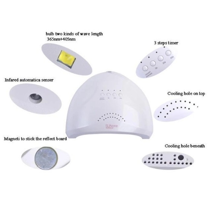 Лампа для манікюру сенсорна Sun one nail lamp FD77-1, Led лампа для ZF-659 сушіння гель-лаків