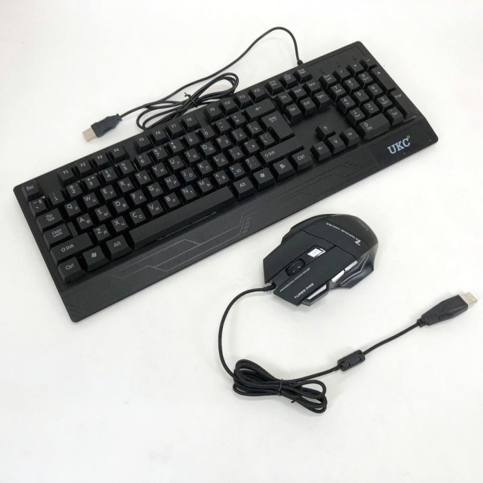 Клавіатура+мишка UKC з LED підсвічуванням від USB M-710, клавіатура ігрова з підсвічуванням GB-923 та мишкою
