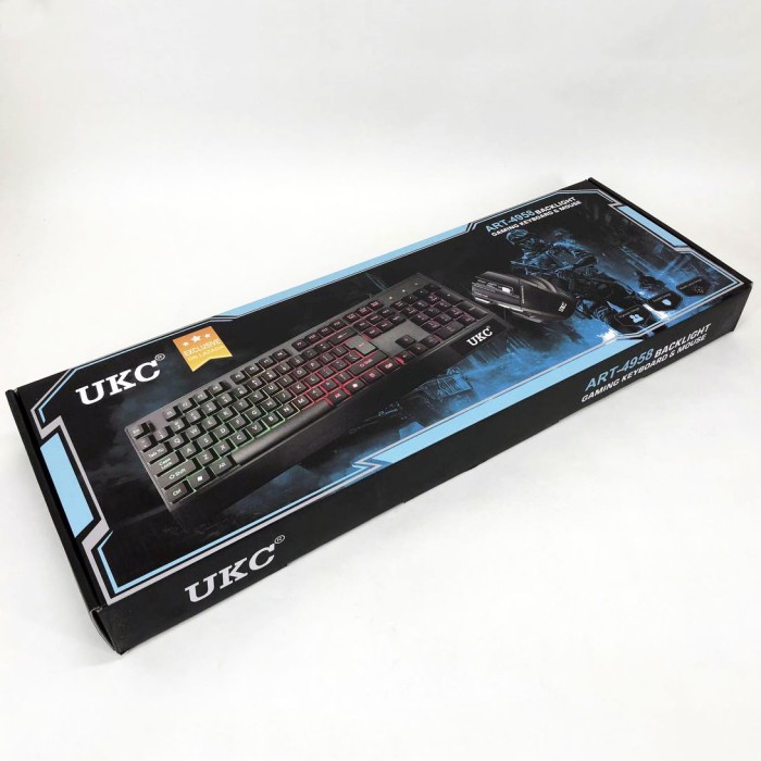 Клавіатура+мишка UKC з LED підсвічуванням від USB M-710, клавіатура ігрова з підсвічуванням GB-923 та мишкою
