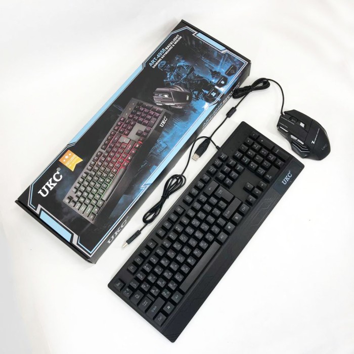 Клавіатура+мишка UKC з LED підсвічуванням від USB M-710, клавіатура ігрова з підсвічуванням GB-923 та мишкою