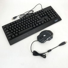 Клавіатура+мишка UKC з LED підсвічуванням від USB M-710, клавіатура ігрова з підсвічуванням та мишкою UJ-69