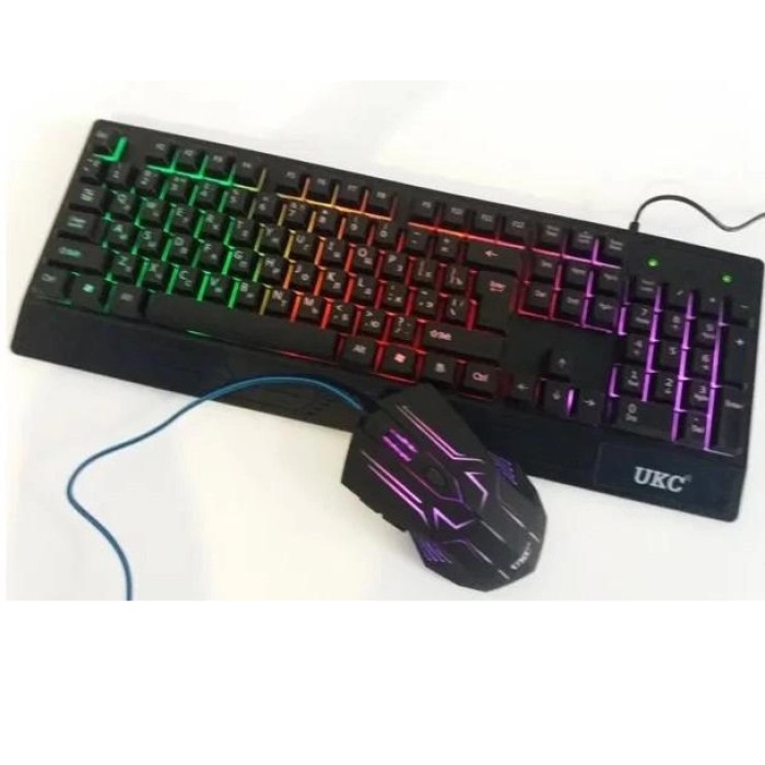 Клавіатура+мишка UKC з LED підсвічуванням від USB M-710, клавіатура ігрова з підсвічуванням та мишкою UJ-69