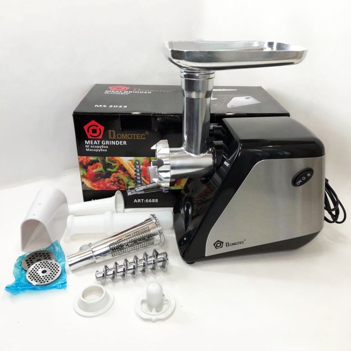 Електром'ясорубка побутова з насадкою для ковбаси DOMOTEC, М'ясорубки нержавіюча сталь AP-31