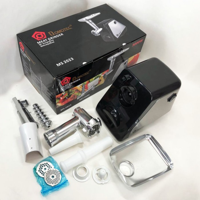 Електром'ясорубка побутова з насадкою для ковбаси DOMOTEC, М'ясорубки нержавіюча сталь AP-31