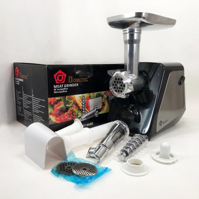 Електром'ясорубка побутова з насадкою для ковбаси DOMOTEC, М'ясорубки нержавіюча сталь AP-31