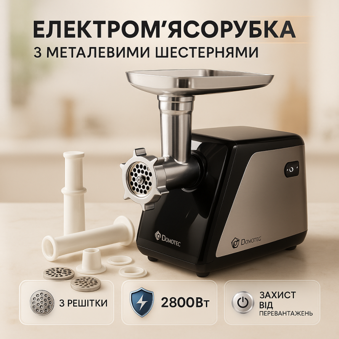 М'ясорубка для інтенсивного використання Domotec, Потужна м'ясорубка електрична для дому ZF-18