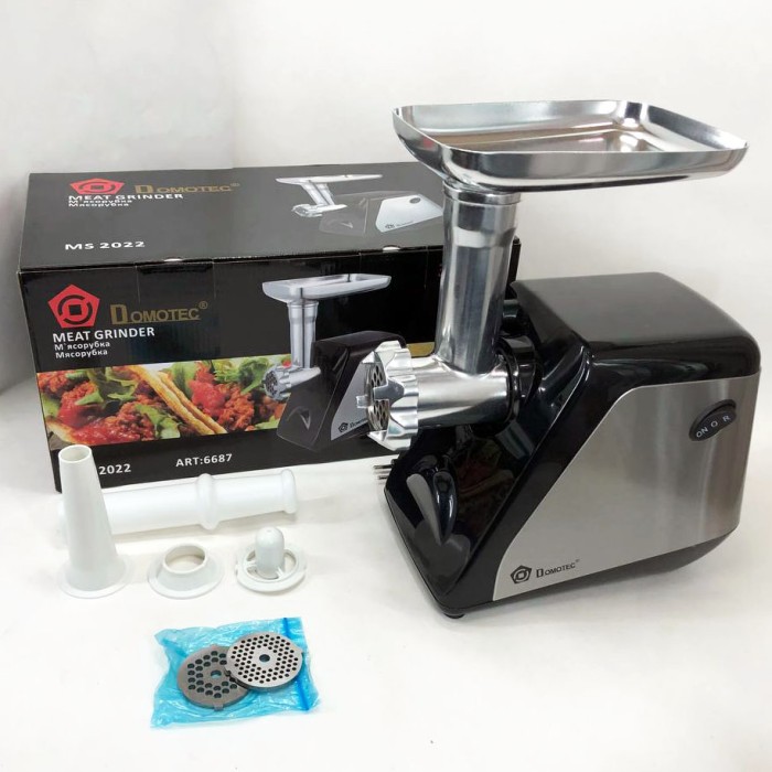 Побутова м'ясорубка Помічниця Domotec MS-2022 2800 Вт, М'ясорубка компактна 'ясорубки з шинковкою YK-91