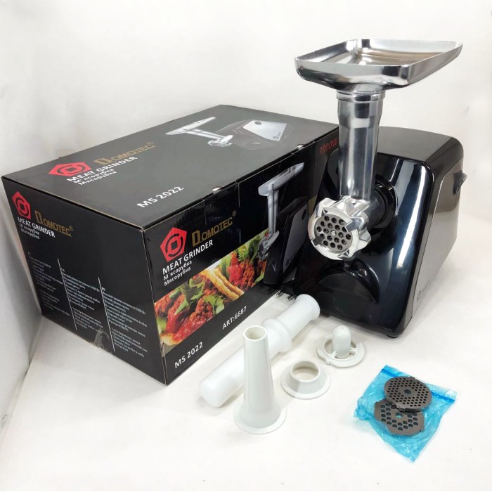 Побутова м'ясорубка Помічниця Domotec MS-2022 2800 Вт, М'ясорубка компактна 'ясорубки з шинковкою YK-91