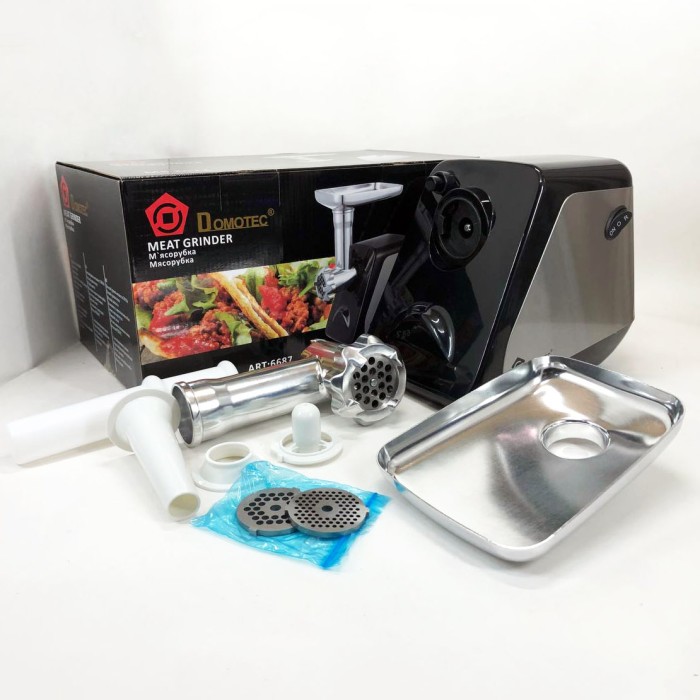 Побутова м'ясорубка Помічниця Domotec MS-2022 2800 Вт, М'ясорубка компактна 'ясорубки з шинковкою YK-91