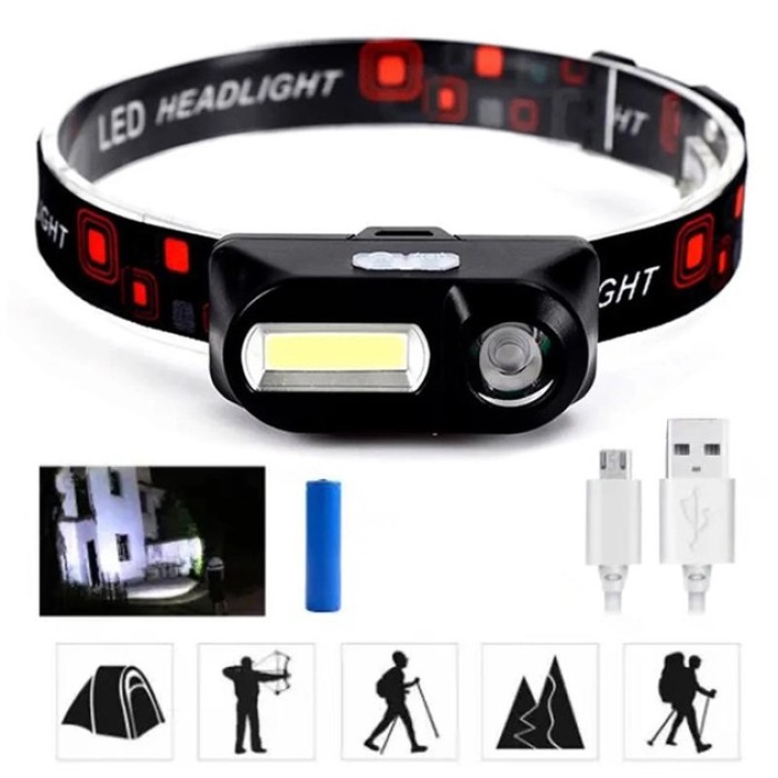 Головний ліхтар із зарядним пристроєм Bailong BL-1801A, Світлодіодний ліхтар для роботи на голові HI-75