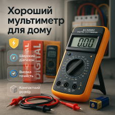 Мультиметр цифровий Digital DT-9208A універсальний, мультиметр для дому, гарний мультиметр