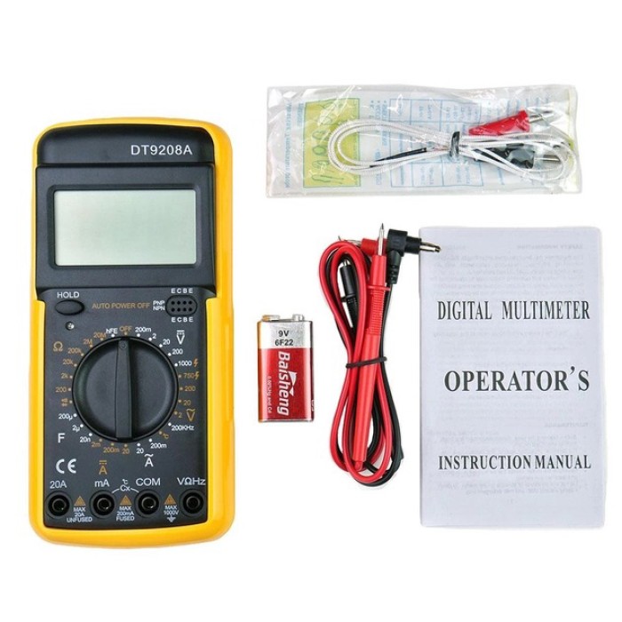 Мультиметр побутовий Digital DT-9208A, Мультиметр для дому, Мультиметр електрика, CV-576 Сучасний мультиметр