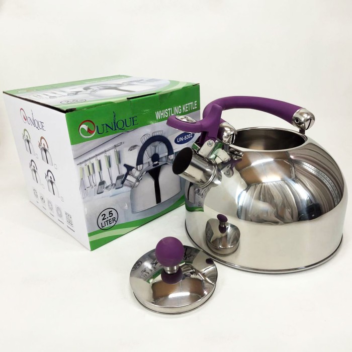 Чайник для газових плит Unique UN-5302 2.5 л, Чайник для приготування чаю зі свистком JH-94