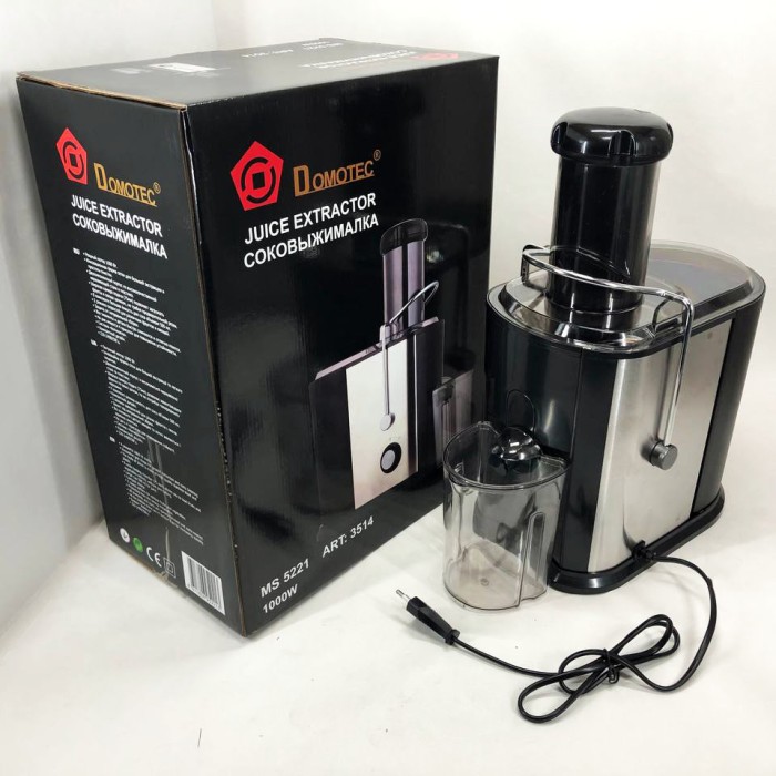 Соковитискач Domotec MS-5221 1000 W, соковитискач універсальний соковитискач електро на склянку