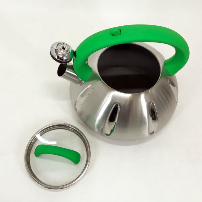 Стильний чайник з нержавіючої сталі зі свистком, Якісний чайник для газової плити KE-81