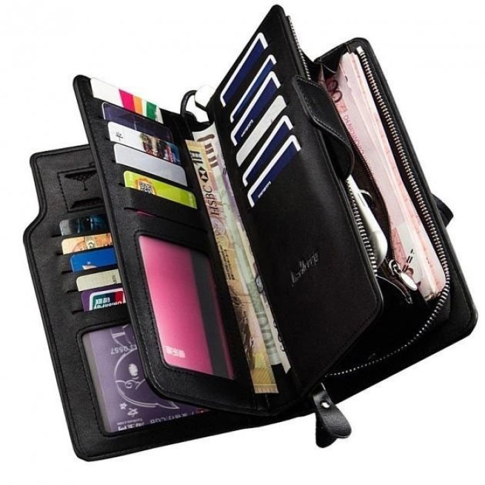 Портмоне вертикальні натуральна шкіра Baellerry, гаманець натуральний, Чоловічі гаманці брендові HL-35