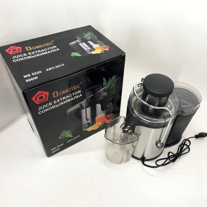 Потужна соковижималка Domotec MS-5220 600 W, Ручна соковижималка для моркви для гранату WL-95