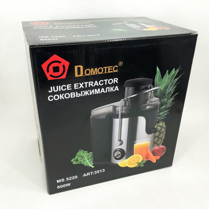 Потужна соковижималка Domotec MS-5220 600 W, Ручна соковижималка для моркви для гранату WL-95