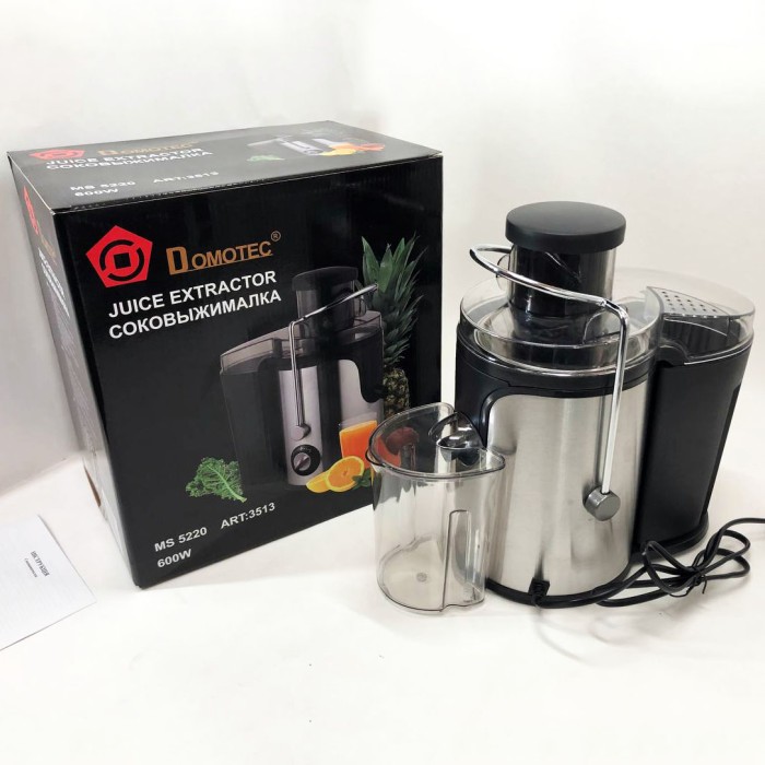 Потужна соковижималка Domotec MS-5220 600 W, Ручна соковижималка для моркви для гранату WL-95