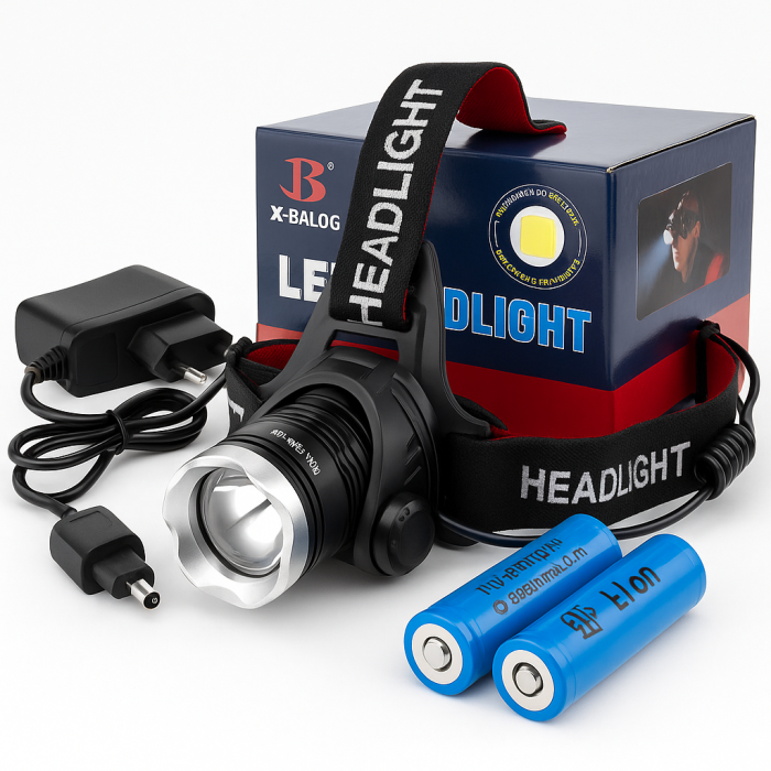 Головний ліхтар із зарядним пристроєм X-Balog BL-T07B-P90, Потужний акумуляторний ліхтар для риболовлі XE-76