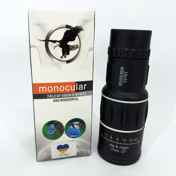 Монокуляр Bushnell 16x52 PowerView монокль, Бушнел, підзорна труба HU-363 з чохлом