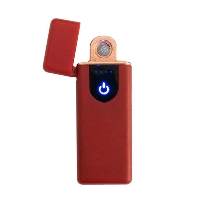 Електрозапальничка USB ZGP ABS, сенсорна електрична запальничка спіральна. Колір: червоний