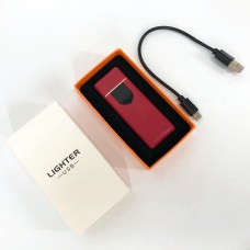 Електрозапальничка USB ZGP ABS, сенсорна електрична запальничка спіральна. Колір: червоний