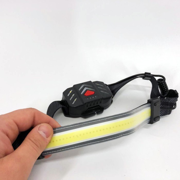 Ліхтарик налобний м'який акумуляторний XQ-T1C USB з червоними задніми вогнями, ліхтар на голову для риболовлі