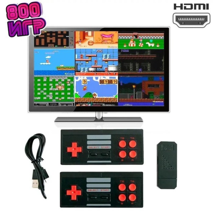 Компактна ігрова консоль з джойстиками Mini Game Box D600 HDMI, Домашня KO-128 ігрова приставка