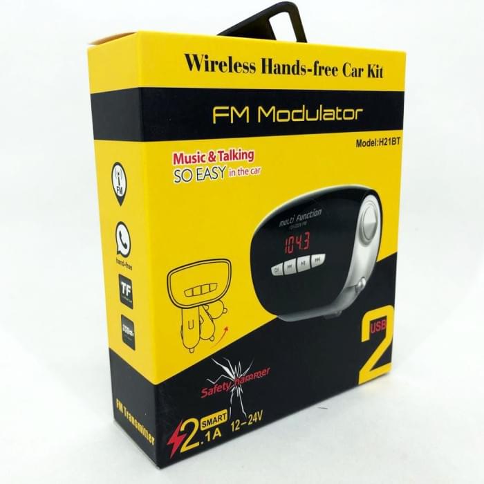 Bluetooth пристрої fm модулятори MOD. H21 BT, Fm блютуз трансмітер, Пристрій для флешки GJ-894 від прикурювача