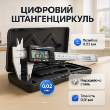 Вимірювальні прилади, Електронний штангенциркуль 150 мм з LCD дисплеєм, Цифрові Штангенциркулі KY-28