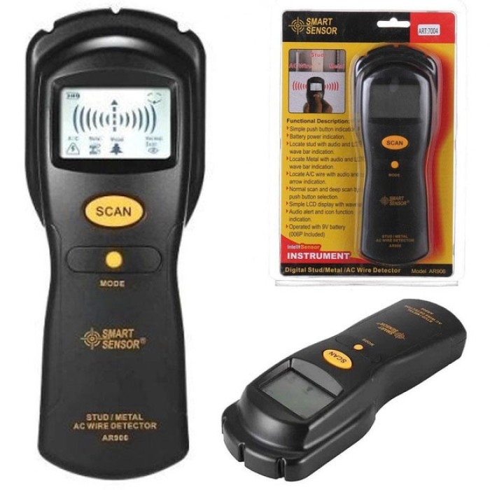 Шукач прихованої проводки та металу AR 906, детектор, індикатор, шукач, сканер ZV-69