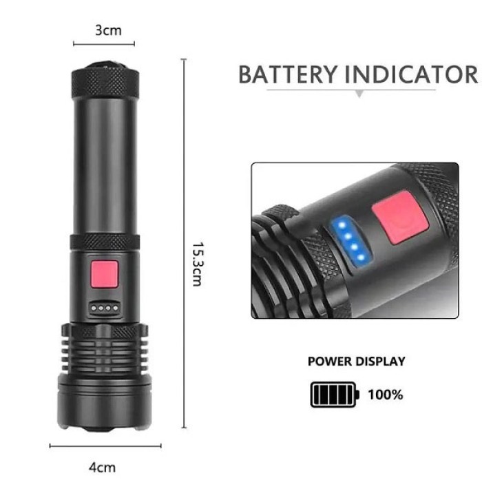 Кишеньковий тактичний ліхтар X-Balog BL-X72-P90 LED ліхтар переносний акумуляторний RI-34