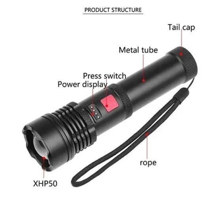 Кишеньковий тактичний ліхтар X-Balog BL-X72-P90 LED ліхтар переносний акумуляторний RI-34