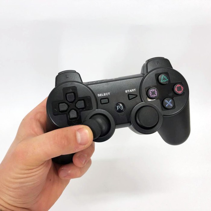 Бездротовий ігровий геймпад Doubleshock PS3/PC акумуляторний джойстик з функцією вібрації. Колір: чорний