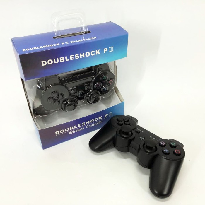 Бездротовий ігровий геймпад Doubleshock PS3/PC акумуляторний джойстик з функцією вібрації. Колір: чорний MO-39