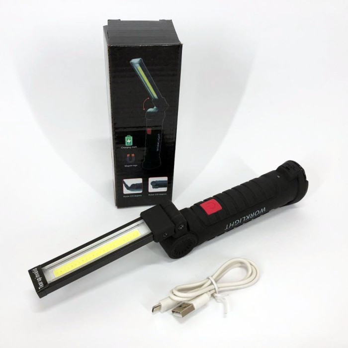Світлодіодний ліхтар кемпінг W52 SMD + COB, червоний + білий, магніт, гачок, кемпінговий складний ліхтар