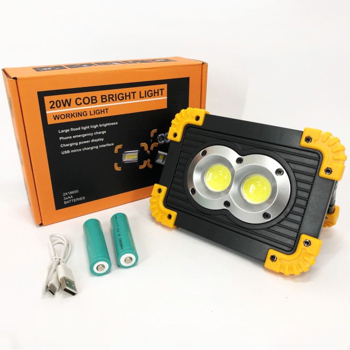 Яскрава світлодіодна лампа для походу X-Balog L802-20W-2COB+1W, Ліхтар прожектор світильник TD-45